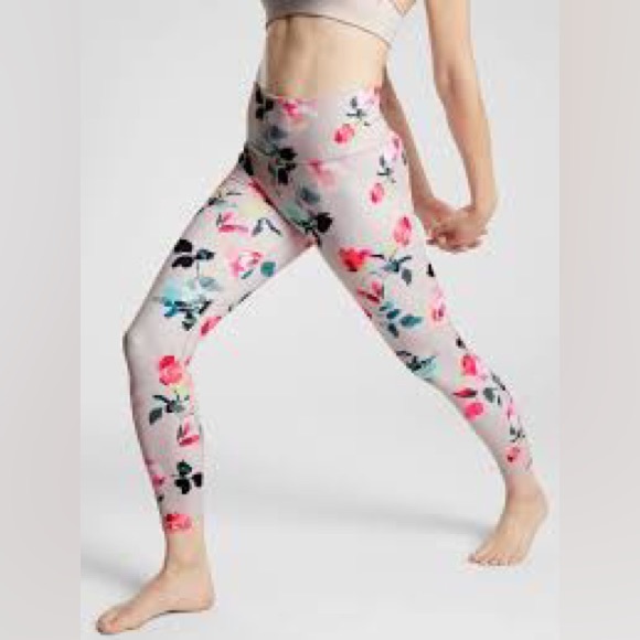 Athleta Pants - Athleta Painted Flower Elation 7/8 Leggings
